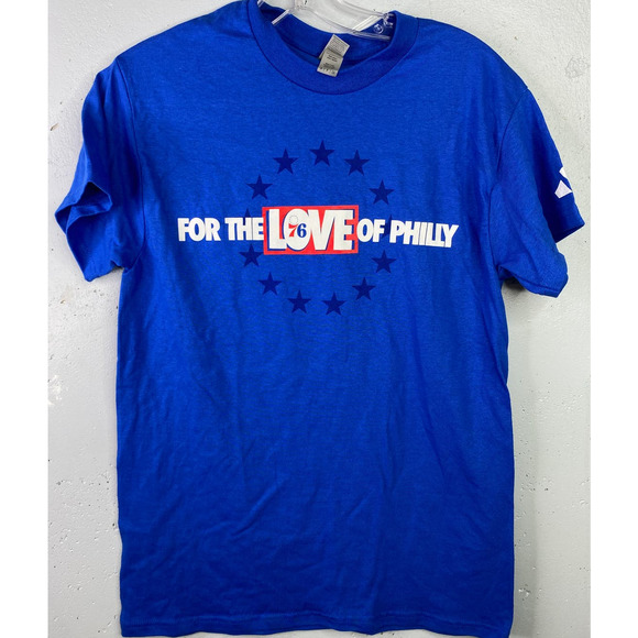 PHILADELPHIA SIXERS 2023‎ FOR THE LOVE PLAYOFF T-SHIRT, Sz S - Picture 1 of 4